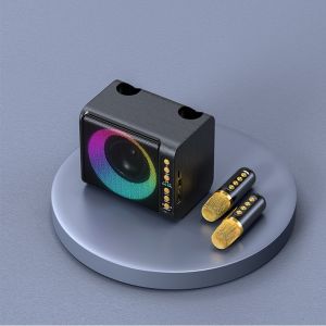 LZD  Creative T203 Family K Song Bluetooth Speaker Singing Kara OK Integrated Wireless Dual Microphone Speaker Subwoofer
