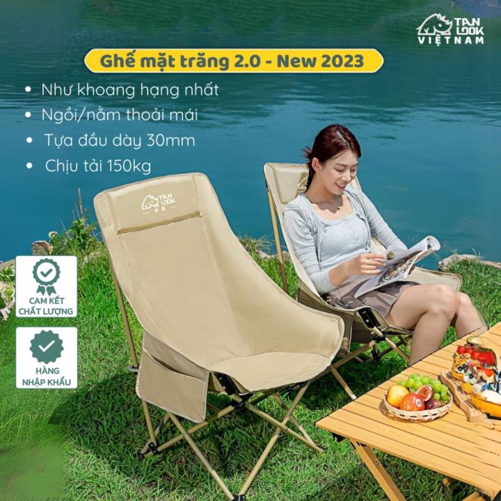 Ghế Mặt Trăng Bản Nâng Cấp 2.0 Ghế Camping Cỡ Lớn Ghế Xếp Dã Ngoại Ghế ...