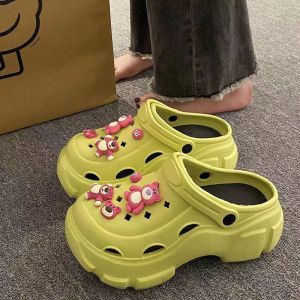 [Free Shipping] WomenS Thick-Soled Perforated Sandals For Summer New Height-Increasing Non-Slip Beach Shoes Closed-Toe Sandals