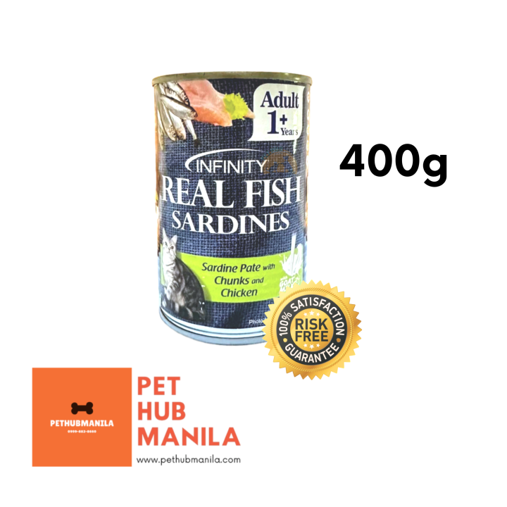 Infinity Real Fish Sardine Sardines Wet Cat Food 400g Sardine Pate