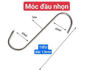 Móc Thịt Hình Chữ S Inox Dày 3mm Móc Tròn Treo Vật Dụng Đồ Đạc Gia Đình Dùng Trong Tủ Áo Nhà Bếp Móc Nhọn Các Loại Thịt