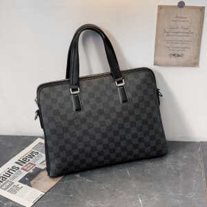 Túi Da Cặp Công Sở Kẻ Sọc Cho Nam Túi Đựng Máy Tính Xách Tay Đeo Chéo Vai 15.6 Inch Ốp Đính Kèm Cổ Điển Màu Nâu Túi Xách Cho Luật Sư Công Sở