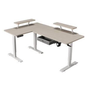 Mxtark Meja Standing Elektrik Multifungsi 1.6M dengan Rak Penyimpanan - Desain Ergonomis