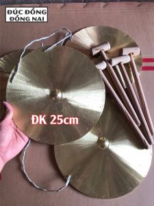 Chập cheng đồng vàng Kẻng bằng đồng vàng âm thanh đạt chuẩn kích thước 20cm