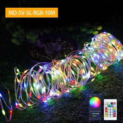 MODI ไฟตกแต่งห้องUSB 5M/50LED 10M/100LED บลูทูธ Bluetooth รีโมทคอนโทรล แสงคริสมาส ปีใหม่ ปาร์ตี้ LED ไฟประดับ มีโหมดกระพริบ เทศกาลต่าง ๆ ไฟคริสต์มาส