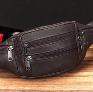 Ready Stock!! LEEFO Genuine Cow Leather Men Waist Bag Pouch Bag Chest Bag