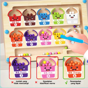 JoyToy Color Classification Mainan klasifikasi Warna Maze / Mainan Sorting Warna Magnet Kayu / Pengenalan Warna Jumlah berhitung ﻿ ﻿