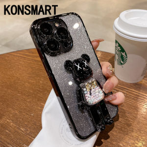 Konsmart thời trang kẹo khung hình gấu vỏ điện thoại Infinix Hot 40 Pro 40i smart8/TECNO Spark 20 Pro / Spark Go 2024/spark20 4G / Spark 20c/pop8/pova 5 Pro Bling giấy lấp lánh mạ vỏ sparkgo 2024