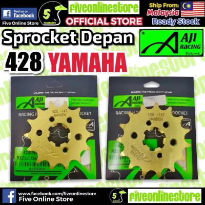 AJI RACING 428 Front Sprocket Yamaha Gold ORIGINAL RXZ Y15 Y16 LC135 SRL110 VF3I185 FZ150 14T 15T Spoket Depan Spocket