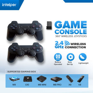 Intelper MXQ Pro K8（Support God of War） Classic Retro Gaming Console Set 2 Gaming Controllers & Game Stick 4K HD Game Console Built-in 40000+ Games Handheld Game Consoles For TV Projector PC Laptop Display Screen