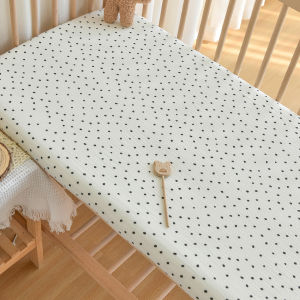 100% bông ga vừa với cũi in hình phim hoạt hình Giường gấp cho bé sơ sinh bọc bảo vệ nệm với dây chun