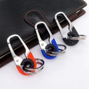 PLLEWY 1/2pcs 3 Colors Car Key Buckle 2.26.2cm Zinc Alloy Key Ring High Quality Climbing Keyfob for Men Gift