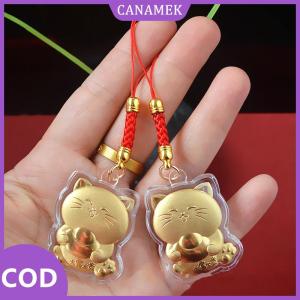 CANAMEK✨ Mới may mắn mèo yuanbao Mèo Điện thoại chuỗi máy ảnh phím dây chuỗi Dễ Thương Dây Móc khóa quà tặng năm mới