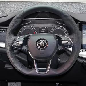 Kaly Hand Stitched Car Steering Wheel Cover for Karoq sport Karoq Scala 2024 2023 2022 DIY Soft Suede leather Car Interior 3H4K8