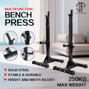 Squat Stand Barbel Rack Adjustable Alat Fitness Gym Barbell Rak Tiang Bench Press Stand Squat Rack Independent Weight Lifting