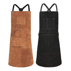 Long Lasting Welding Apron Designed for Professionals Heat and Flame Resistant with Multiple Pockets for Tool Storage
