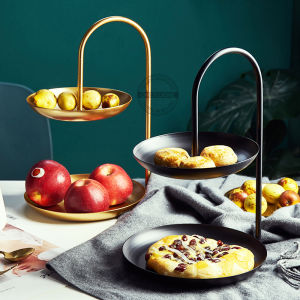 Đĩa Trái Cây Kim Loại Onetone Giá Để Bánh 2 Lớp Khay Đồ Ăn Nhẹ Trong Nhà Giá Trưng Bày Bánh Trái Cây Giá Đựng Đồ Tráng Miệng Trưng Bày Bông Tai Trang Sức Hộp Đựng Mỹ Phẩm Trang Trí Giá Để Bánh