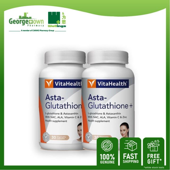 vitahealth asta glutathione VitaHealth Asta Glutathione Plus (30s x 2) [Georgetown Wellings Pharmacy]  Georgetown Wellings Pharmacy Supplements Multi-Pack Astaxanthin Capsules  Healthcare Needs Astaxanthin - Lazada