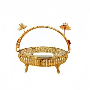 ORIGE HOUSE Metal Fruit Plate Retro Creative Pastry Tray Ornament Handheld Storage Basket Living Room