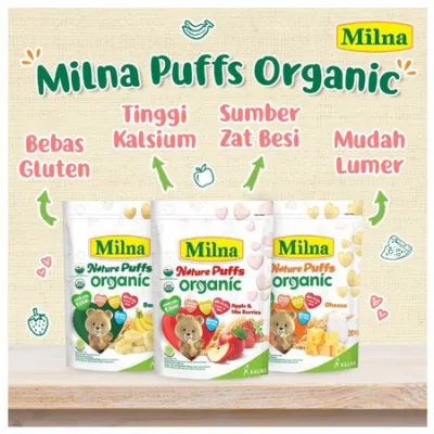 [GJK] MILNA Nature Puffs Organic 8+ 15gr / Milna Puff Cemilan Bayi Organic