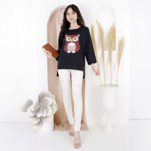 Baju Atasan Wanita Motif OWL Printing