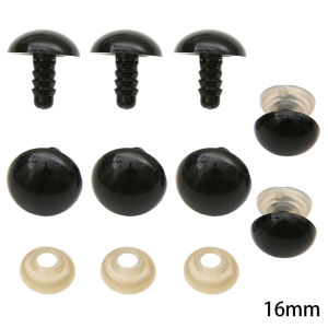 50Pcs 5-16mm Acrylic Black Plastic Eye Beads Nose Safety Eyes For Toy Animal Eye Doll DIY Panda Teddy Bear Dolls Kids Toys Craft Decoration Accessories