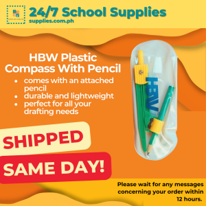 HBW Plastic Compass with Pencil Various colors student compass school office supplies stationery