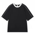 B&R ฤดูร้อนสินค้าใหม่ เสื้อยืดคอกลม T-shirts สีต่อ ความรู้สึกของการออกแบบ เย็นระบายอากาศ นุ่มสบาย. 
