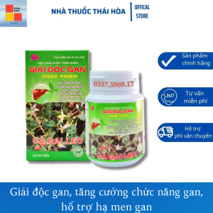 Giải Độc Gan Phước Thiên - Viên Cà Gai Leo - Tăng Cường Chức Năng Gan - Hổ Trợ Hạ Men Gan - Hộp 60 Viên