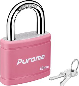 Puroma 2 Keyed Padlock with 3 Keys 7/8" School Locker Lock Gate 40mm Black