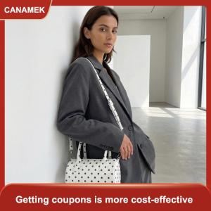 【CANAMEK】 Hàn Quốc Polka Dot Mini PURSE Barrel Shape Crossbody Bag đối với phụ nữ hàng đầu xử lý Trọng lượng nhẹ bảng Đảng phụ kiện