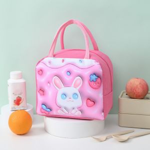 LIANG Thickened 3D Cartoon Insulated Lunch Bag Handheld Aluminum Foil Cool Food Bag Thermal Bag Heat Preservation Thermal Lunch Bag for Work