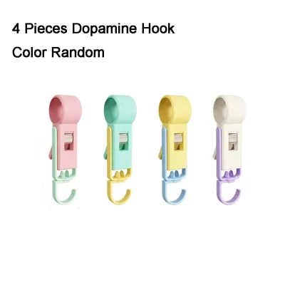 SONHO 4PCS Plastic Tube Clamp Hook Wall Mounted Detachable Bar Slide Hook Portable Space Saving Hook for Kitchen