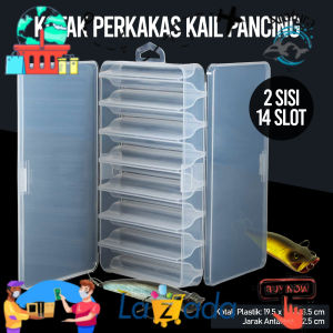 ARAFURA - Box Kotak Perkakas Kail Pancing Dua Sisi 14 Slot - LX01