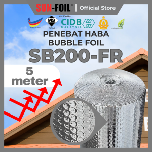 SUNFOIL SB200-FR [5m] Bubble Foil Series Foil Bubble Aluminium Foil Penebat Haba Rumah Roofing Reflective