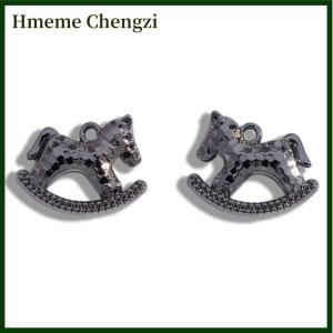 Hmeme 5Pcs 15x17MM Zinc Alloy Electroplated Rocking Horse Pendant Charms For DIY Necklace Bracelet Earrings Jewelry Accessories Making