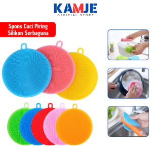 KAMJE Spons Cuci Piring Silikon Serbaguna Spon Sponge Silicone Busa Awet