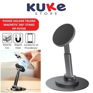 KUKE Phone Holder Trusmi Magnetic 360° Rotating Desktop Stand HP Magnet Putar Adjustable