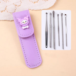 MALL Pembersih Telinga Karakter Lucu Korek Kuping Ear Wax Picker 1 Set 6pcs Stainless Steel AD10