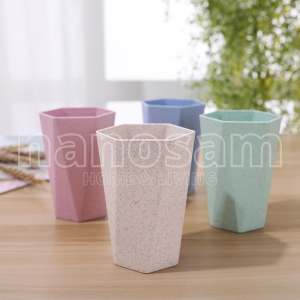 Wheat Straw Cup for Brushing Teeth and Toothbrush Cawan Berus Gigi