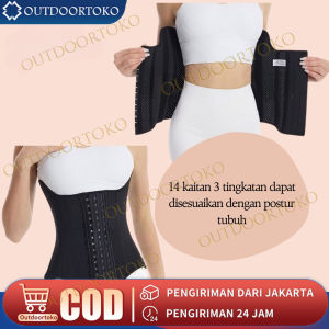 Korset Latex Pelangsing Perut Buncit Korset Melahirkan Korset Penopang Tubuh Korset Longtorso 3 Pengait 14 Tingkatan