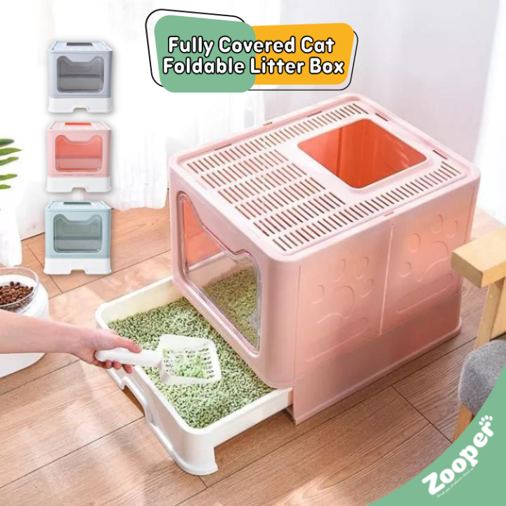 Zooper Foldable Cat Litter Box Portable Travel Cat Litter Box Toilet