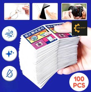 CAG 100pcs Disposable Eyeglasses Lens Cleaning Cloth Anti Fog Wet Wipe Glasses Tissue Screen Remove Dust