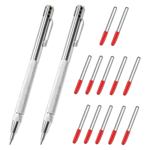 Etching Engraving Pen Metal Scribe Tool Marking Tips Knurled Handle Carbide Scriber for Glass/Ceramics