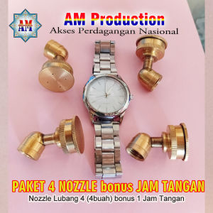 Paket 4 Nozzle Stelan bonus Jam Tangan warna Silver Putih