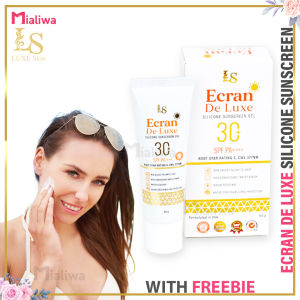 Luxe Skin Ecran De Luxe Silicone Sunscreen Gel SPF30 Broad Spectrum Sun Protection Whitening Moisturizing Hydrating Sunshield Sunblock Beauty Skin Care Face Moisturizer Acne Pimple Dark Spot Anti Aging Facial Serum Cream Beauty Skin Care For Men & Women