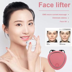 Portable Facial Micro-current Beauty Instrument For Lifting Thinning And Reducing Edema With Double Roller Massager