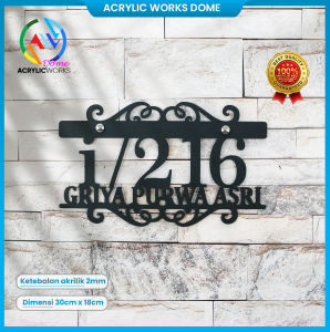 NOMOR RUMAH AKRILIK / ACRYLIC VINTAGE ORNAMENT 03 / PLAT AKRILIK