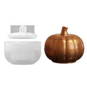Silicone Mould Pumpkin Shape Storage Box Molds Crafting Tool Jar Moulds with Lid Suitable for Crafting Pen Holder