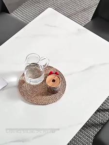 Marble dining table for home use suitable for small spaces luxurious yet minimalist rectangular design new model with stone texture set includes chairs Furniture Nordic Steel